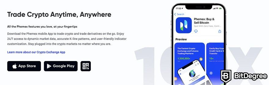 Ứng dụng di động Phemex